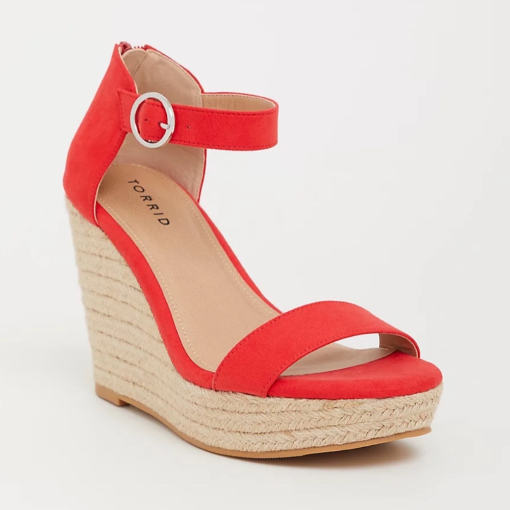 Red Espadrille Platform Wedge (WW) NWOT